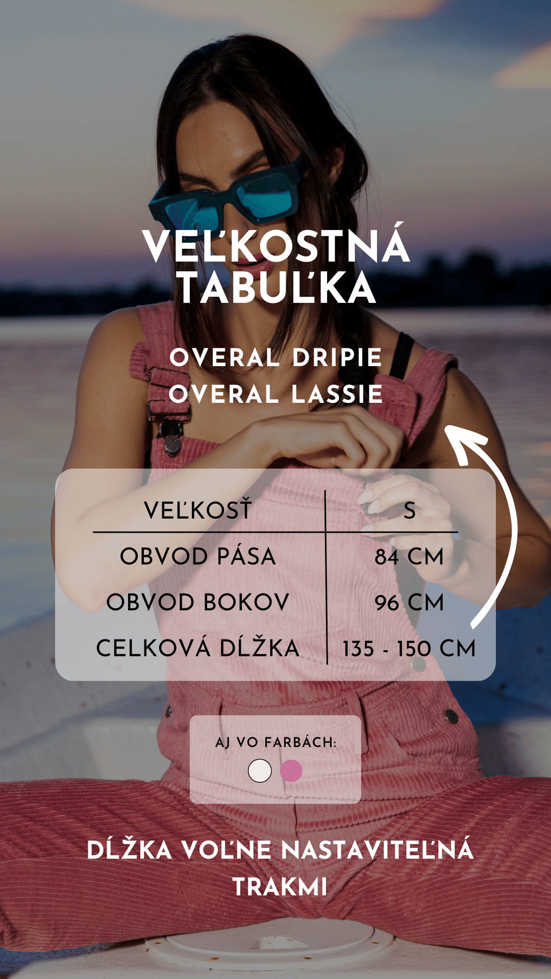 veľkostná tabuľka overaly Dripie-Lassie_Leporis-Freel.sk